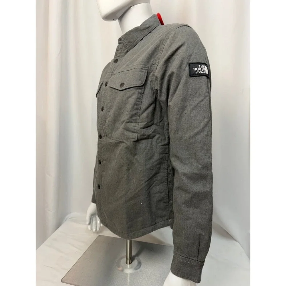 The‎ North Face Mens Campshire Sherpa Fleece Lined Shirt Jacket Grey M NEW